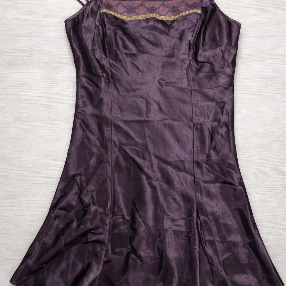 Elegant Purple Satin Nightgown